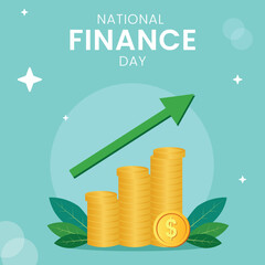 Flat Illustration of Financial Growth and Economic Development