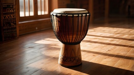 Traditional Djembe Drum in Music Studio