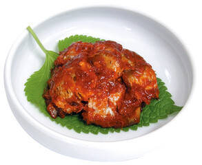Spicy Korean Fermented Fish Paste on Perilla Leaf