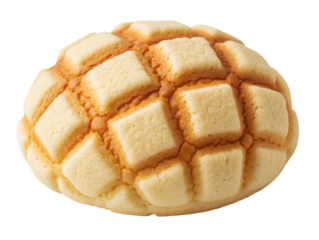 Japanese melon bread transparent background cutout png