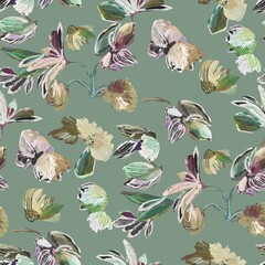seamless floral pattern light green background stock Design Abstract art watercolor flower creative allover design new concept textile design digital creators art design repeat pattern fabric print 