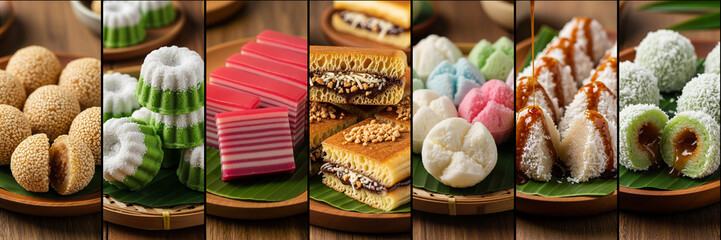 Indonesian Traditional Market Snacks Compilation &ndash; Onde-onde, Putu Ayu, Kue Lapis, Martabak Manis, Bolu Kukus, Lupis, Klepon&rdquo;