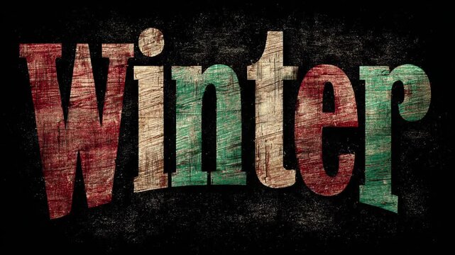 Vintage Red And Green Winter Chalk Typography Art