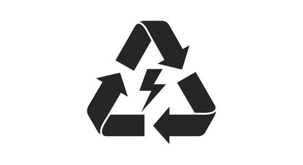 Fototapeta premium A stark depiction of the universal recycling symbol in a bold black silhouette