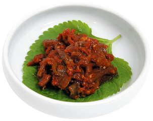 Spicy Korean Fermented Octopus Jeotgal Dish
