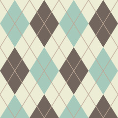 アーガイルチェック　モスグリーン&times;ブラウン交互　背景色アイボリー　Adobe Illustrator ArtworkWeb　Web