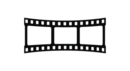 a simple black and white film strip graphic illustration with rectangular frames silhouette