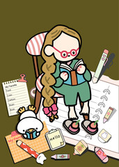 artist at work, Literacy day, back to school, all about me, scrapbook design, cute cover, element stationery
