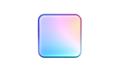 A glowing, rounded square with a colorful gradient and a dark background