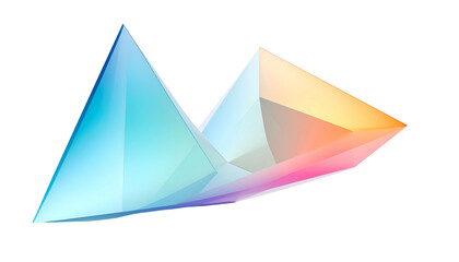 Abstract polygonal form with colorful gradients against black background
