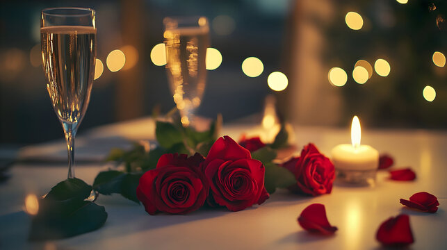 champagne and rose - Powered by Adobe