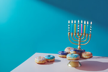 Hanukkah Festival Charity Event Poster and Desktop Background Material