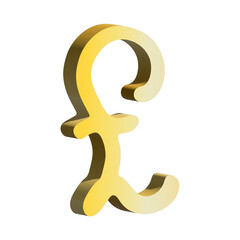 3d british pound currency symbol. Brush stroke doodle. Single element for design