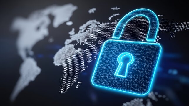 Cybersecurity action global data protection strategies digital landscape graphic visualization modern technology strategic perspective