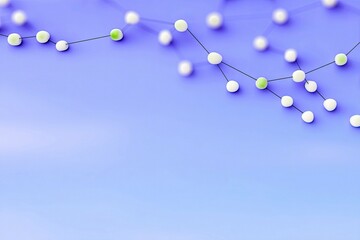 A conceptual image featuring a network of connected dots, some green, on a blue background, suggesting connections and data flow.