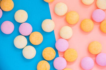 Candy on the colorful background