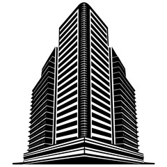 Fototapeta premium Modern Office Skyscraper Building Silhouette Vector Icon