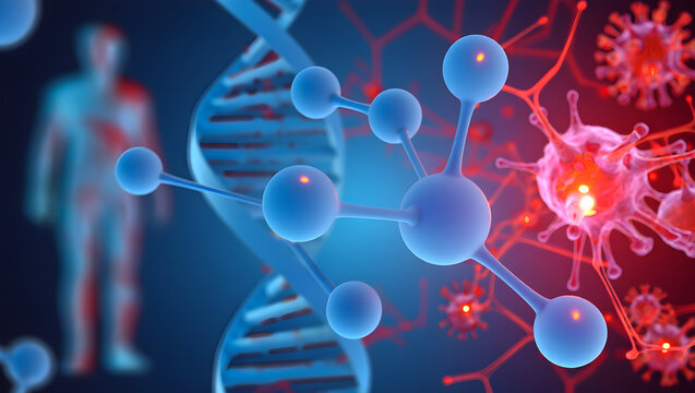Advanced medical research studying virus structure