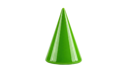 Green cone for decoration isolated PNG with Transparent Background
