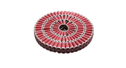 Circle of red firecrackers, Diwali celebration isolated PNG with Transparent Background