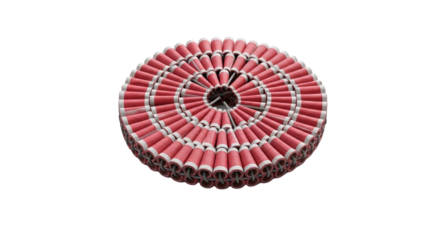 Circle of red firecrackers, Diwali celebration isolated PNG with Transparent Background