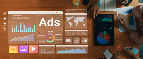 Digital marketing dashboard helps analyze advertising performance, monitor campaign results, and improve strategic decision making Parse