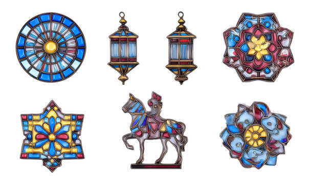 Colorful Handcrafted Elements Inspired by Festival Themes and Traditional Artistry