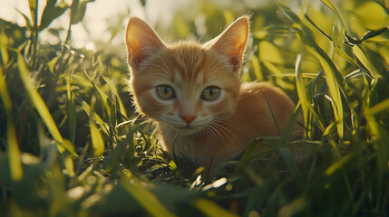 cat in the grass