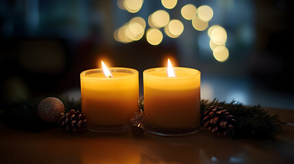 christmas candles and decorations