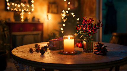 christmas dinner table setting