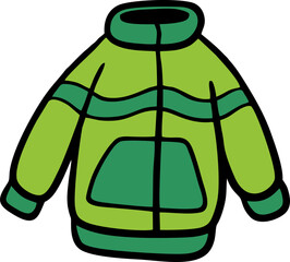 Green padded winter jacket