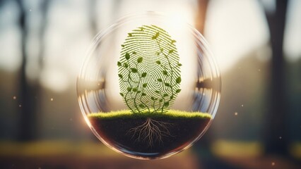 Green Fingerprint in a Bubble: Symbol of Ecological Identity