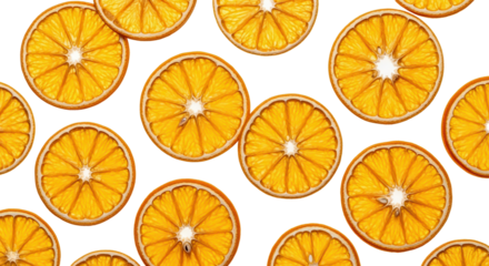 Orange slices citrus fruit pattern isolated PNG with Transparent Background
