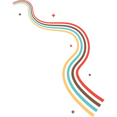 Retro Wavy Rainbow Decoration