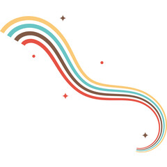Retro Wavy Rainbow Decoration