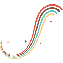 Retro Wavy Rainbow Decoration