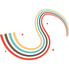 Retro Wavy Rainbow Decoration