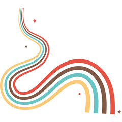 Retro Wavy Rainbow Decoration