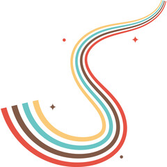 Retro Wavy Rainbow Decoration