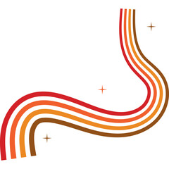 Retro Wavy Rainbow Decoration