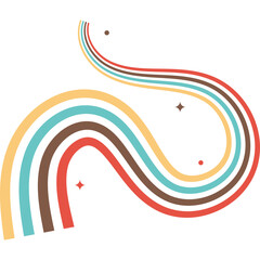Retro Wavy Rainbow Decoration