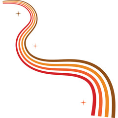 Retro Wavy Rainbow Decoration