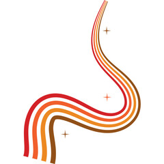 Retro Wavy Rainbow Decoration