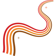 Retro Wavy Rainbow Decoration