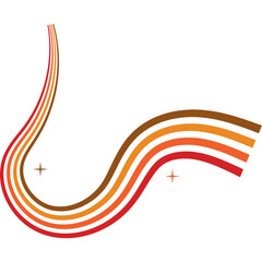 Retro Wavy Rainbow Decoration