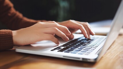 Working on laptop computer
