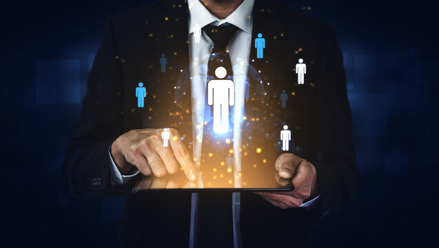 A concept of global leadership and network influence. A central team or individual connects with a professional network distributed across the world map, representing worldwide reach. Fermion