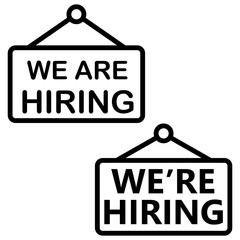 we're hiring icon vector design  template simple and modern