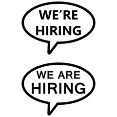 we're hiring icon vector design  template simple and modern