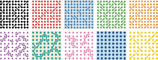 Seamless Patterns of Dotted Lines with Circular Connections for Graphic Design